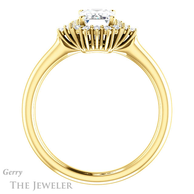 Emerald Cut Forever Brilliant Moissanite Engagement Ring #GTJ1122-emerald-fb-y