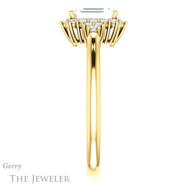 Emerald Cut Forever Brilliant Moissanite Engagement Ring #GTJ1122-emerald-fb-y