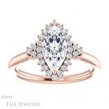 Marquise Cut Forever One Moissanite Engagement Ring #GTJ1122-marquise-fb-r 1 Marquise Cut Forever Brilliant Moissanite Engagement Ring #GTJ1122-marquise-fb-r