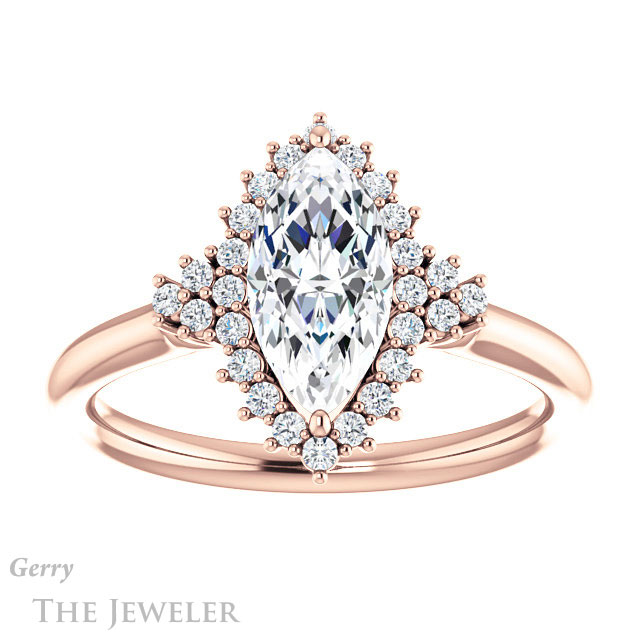 Marquise Cut Forever Brilliant Moissanite Engagement Ring #GTJ1122-marquise-fb-r