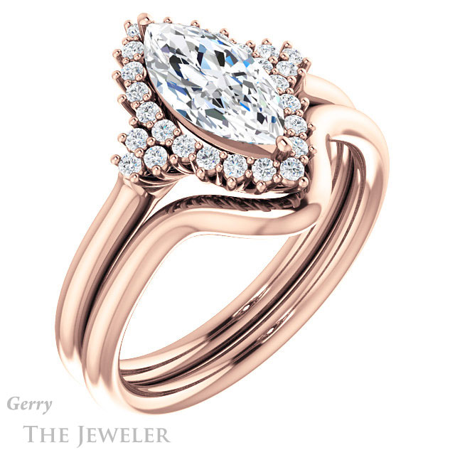 Marquise Cut Forever One Moissanite Engagement Ring #GTJ1122-marquise-fb-r 6 Marquise Cut Forever Brilliant Moissanite Engagement Ring #GTJ1122-marquise-fb-r