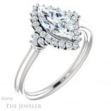 Marquise Cut Forever Brilliant Moissanite Engagement Ring #GTJ1122-marquise-fb-w