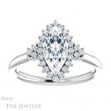 Marquise Cut Forever Brilliant Moissanite Engagement Ring #GTJ1122-marquise-fb-w