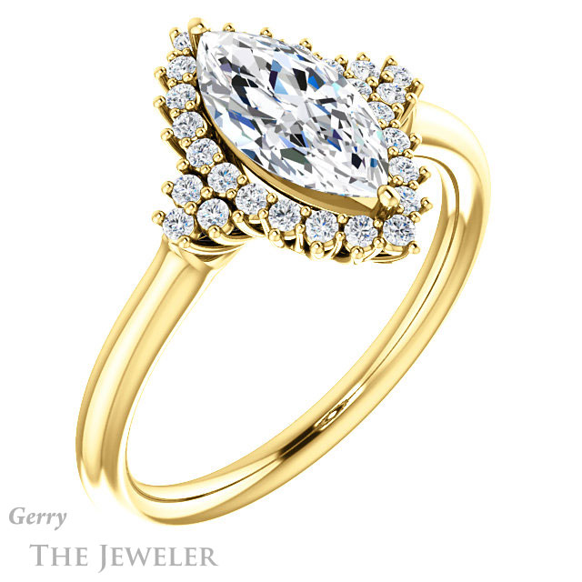 Marquise Cut Forever Brilliant Moissanite Engagement Ring #GTJ1122-marquise-fb-y