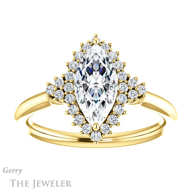 Marquise Cut Forever Brilliant Moissanite Engagement Ring #GTJ1122-marquise-fb-y