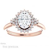 Oval Shaped Forever One Moissanite Engagement Ring #GTJ1122-oval-fo-r