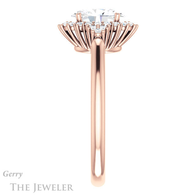 Oval Shaped Forever One Moissanite Engagement Ring #GTJ1122-oval-fo-r