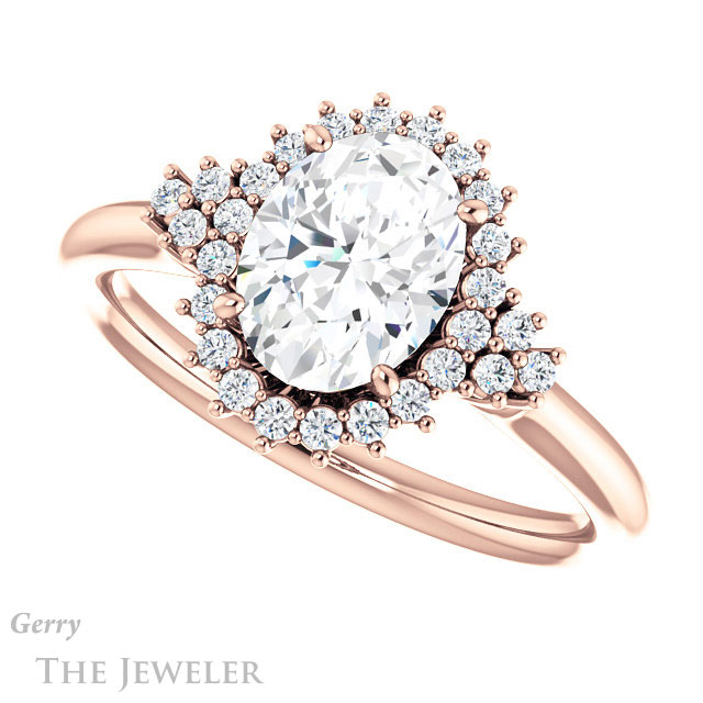 Oval Shaped Forever One Moissanite Engagement Ring #GTJ1122-oval-fo-r