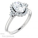 Oval Shaped Forever One Moissanite Engagement Ring #GTJ1122-oval-fo-w