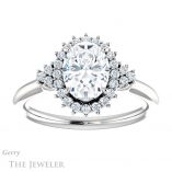 Oval Shaped Forever One Moissanite Engagement Ring #GTJ1122-oval-fo-w