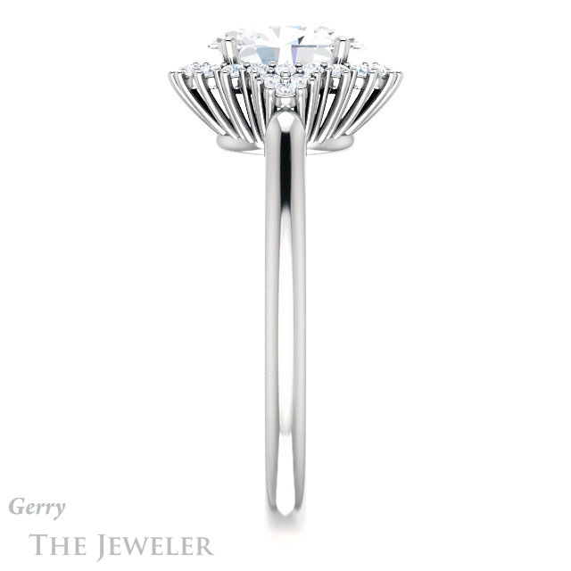Oval Shaped Forever One Moissanite Engagement Ring #GTJ1122-oval-fo-w
