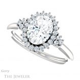 Oval Shaped Forever One Moissanite Engagement Ring #GTJ1122-oval-fo-w