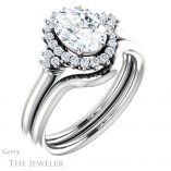 Oval Shaped Forever One Moissanite Engagement Ring #GTJ1122-oval-fo-w