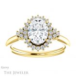 Oval Shaped Forever One Moissanite Engagement Ring #GTJ1122-oval-fo-y 1 Oval Shaped Forever One Moissanite Engagement Ring #GTJ1122-oval-fo-y