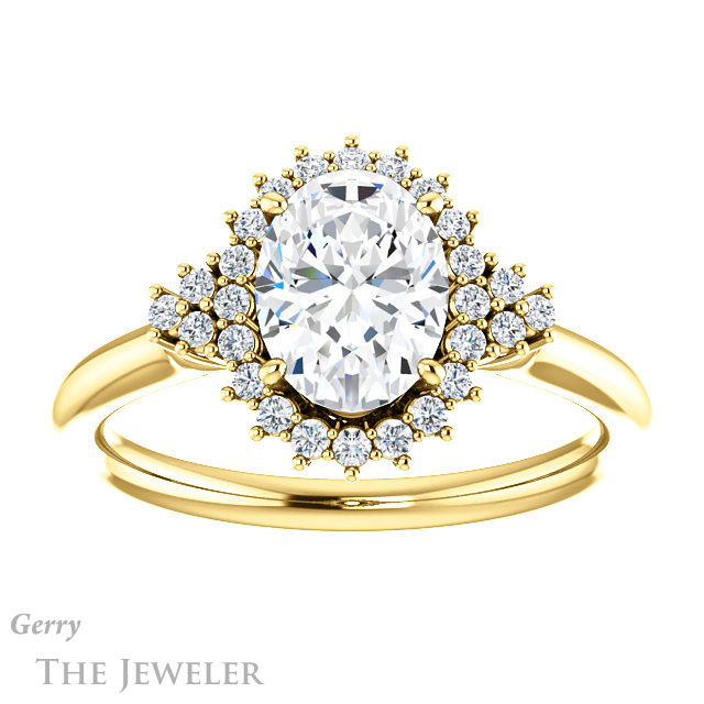 Oval Shaped Forever One Moissanite Engagement Ring #GTJ1122-oval-fo-y 1 Oval Shaped Forever One Moissanite Engagement Ring #GTJ1122-oval-fo-y