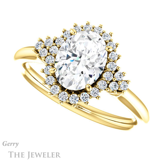 Oval Shaped Forever One Moissanite Engagement Ring #GTJ1122-oval-fo-y 5 Oval Shaped Forever One Moissanite Engagement Ring #GTJ1122-oval-fo-y