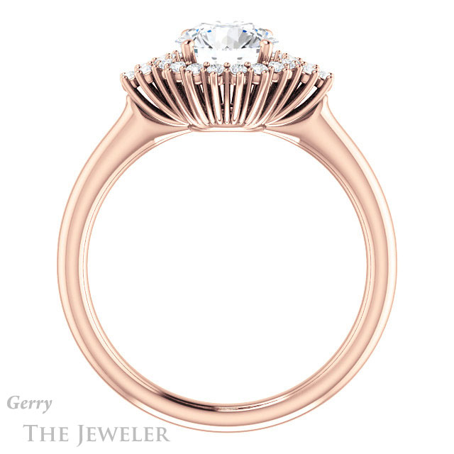 Round Cut Forever One Moissanite Engagement Ring #GTJ1122-round-fo-r