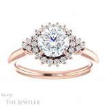 Round Cut Forever One Moissanite Engagement Ring #GTJ1122-round-fo-r