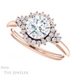 Round Cut Forever One Moissanite Engagement Ring #GTJ1122-round-fo-r