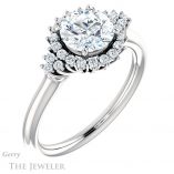 Round Cut Forever One Moissanite Engagement Ring #GTJ1122-round-fo-w 4 Round Cut Forever One Moissanite Engagement Ring #GTJ1122-round-fo-w