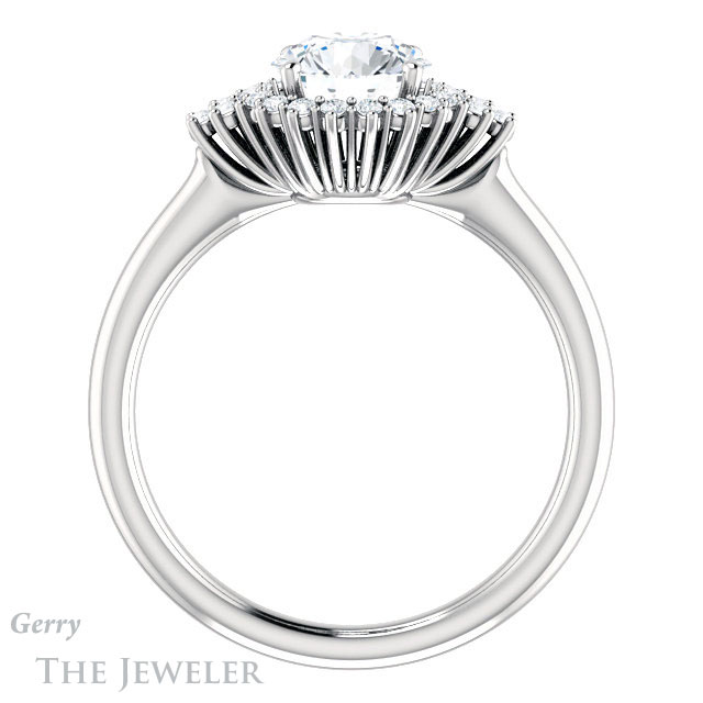 Round Cut Forever One Moissanite Engagement Ring #GTJ1122-round-fo-w 2 Round Cut Forever One Moissanite Engagement Ring #GTJ1122-round-fo-w