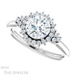 Round Cut Forever One Moissanite Engagement Ring #GTJ1122-round-fo-w 5 Round Cut Forever One Moissanite Engagement Ring #GTJ1122-round-fo-w
