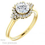 Round Cut Forever One Moissanite Engagement Ring #GTJ1122-round-fo-y 4 Round Cut Forever One Moissanite Engagement Ring #GTJ1122-round-fo-y