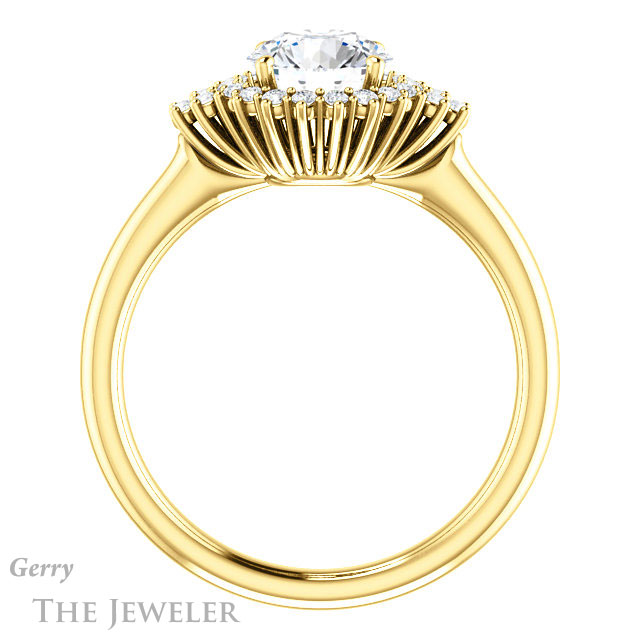 Round Cut Forever One Moissanite Engagement Ring #GTJ1122-round-fo-y 2 Round Cut Forever One Moissanite Engagement Ring #GTJ1122-round-fo-y
