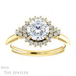Round Cut Forever One Moissanite Engagement Ring #GTJ1122-round-fo-y 1 Round Cut Forever One Moissanite Engagement Ring #GTJ1122-round-fo-y