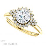 Round Cut Forever One Moissanite Engagement Ring #GTJ1122-round-fo-y 5 Round Cut Forever One Moissanite Engagement Ring #GTJ1122-round-fo-y