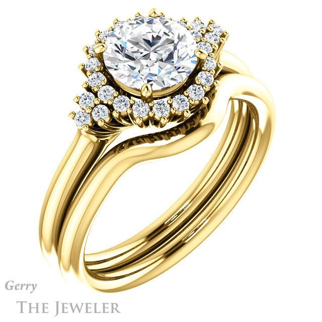 Round Cut Forever One Moissanite Engagement Ring #GTJ1122-round-fo-y 6 Round Cut Forever One Moissanite Engagement Ring #GTJ1122-round-fo-y