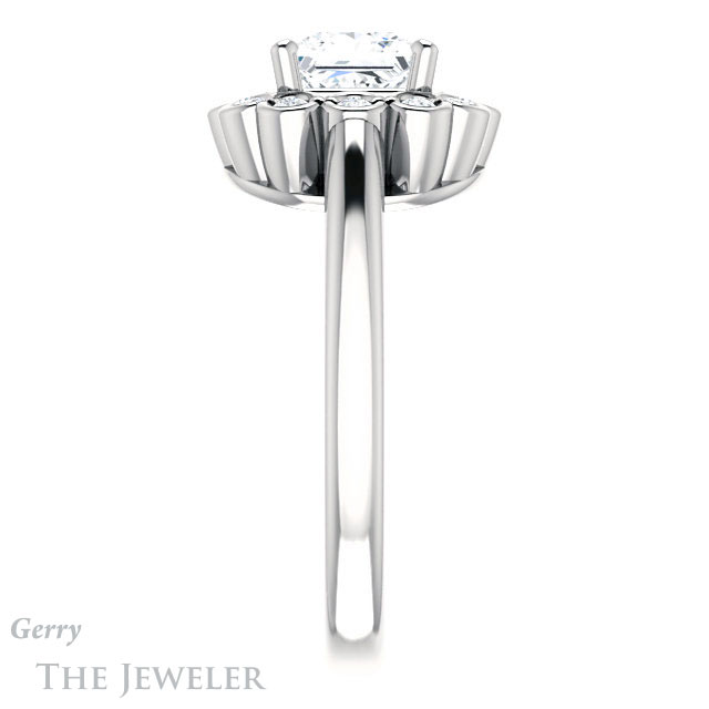 Princess Cut Forever One Moissanite Engagement Ring #GTJ1123-square-fo-w | Gerry The Jeweler Princess Cut Forever One Moissanite Engagement Ring #GTJ1123-square-fo-w