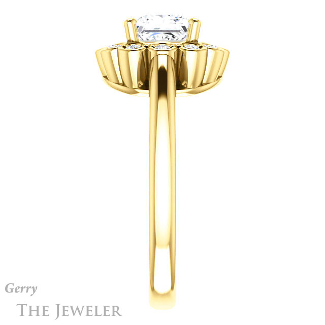 Princess Cut Forever One Moissanite Engagement Ring #GTJ1123-square-fo-y | Gerry The Jeweler Princess Cut Forever One Moissanite Engagement Ring #GTJ1123-square-fo-y