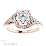Cushion Cut Forever One Moissanite Engagement Ring #GTJ1124-cushion-fo-r
