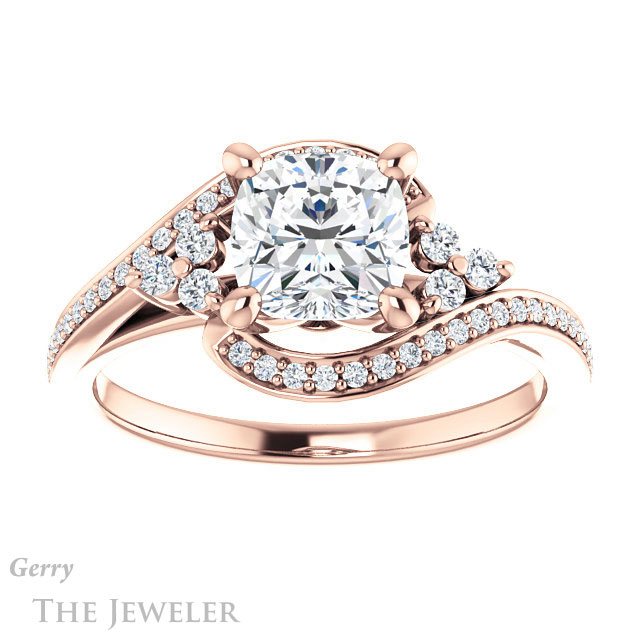 Cushion Cut Forever One Moissanite Engagement Ring #GTJ1124-cushion-fo-r