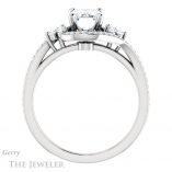 Emerald Cut Forever One Moissanite Engagement Ring #GTJ1124-emerald-fb-w 2 Emerald Cut Forever Brilliant Moissanite Engagement Ring #GTJ1124-emerald-fb-w