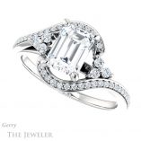 Emerald Cut Forever One Moissanite Engagement Ring #GTJ1124-emerald-fb-w 5 Emerald Cut Forever Brilliant Moissanite Engagement Ring #GTJ1124-emerald-fb-w