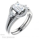 Emerald Cut Forever One Moissanite Engagement Ring #GTJ1124-emerald-fb-w 6 Emerald Cut Forever Brilliant Moissanite Engagement Ring #GTJ1124-emerald-fb-w