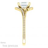 Emerald Cut Forever One Moissanite Engagement Ring #GTJ1124-emerald-fb-y 3 Emerald Cut Forever Brilliant Moissanite Engagement Ring #GTJ1124-emerald-fb-y