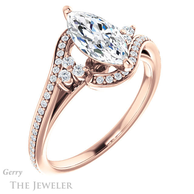 Marquise Cut Forever Brilliant Moissanite Engagement Ring #GTJ1124-marquise-fb-r
