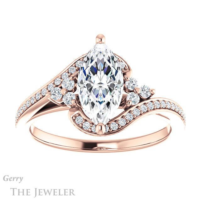 Marquise Cut Forever Brilliant Moissanite Engagement Ring #GTJ1124-marquise-fb-r