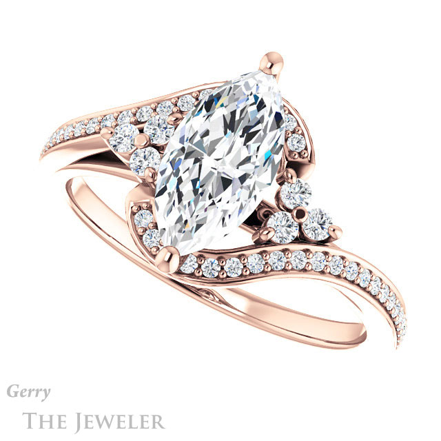 Marquise Cut Forever Brilliant Moissanite Engagement Ring #GTJ1124-marquise-fb-r