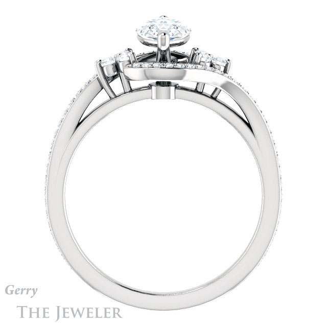 Marquise Cut Forever Brilliant Moissanite Engagement Ring #GTJ1124-marquise-fb-w