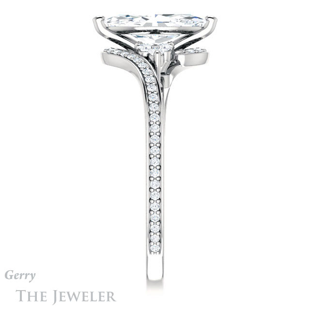 Marquise Cut Forever Brilliant Moissanite Engagement Ring #GTJ1124-marquise-fb-w