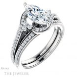 Marquise Cut Forever Brilliant Moissanite Engagement Ring #GTJ1124-marquise-fb-w