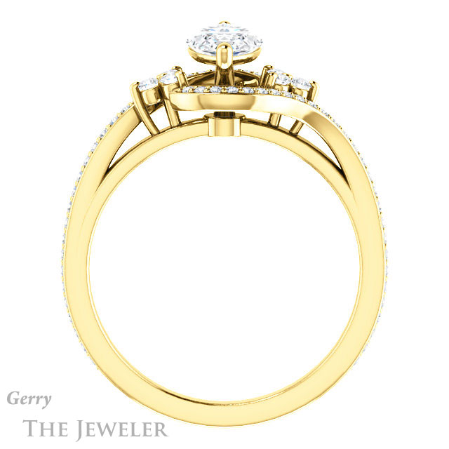 Marquise Cut Forever Brilliant Moissanite Engagement Ring #GTJ1124-marquise-fb-y