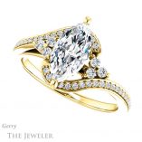 Marquise Cut Forever One Moissanite Engagement Ring #GTJ1124-marquise-fb-y 5 Marquise Cut Forever Brilliant Moissanite Engagement Ring #GTJ1124-marquise-fb-y