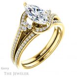 Marquise Cut Forever One Moissanite Engagement Ring #GTJ1124-marquise-fb-y 6 Marquise Cut Forever Brilliant Moissanite Engagement Ring #GTJ1124-marquise-fb-y