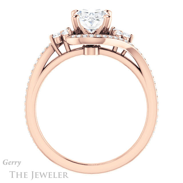 Oval Shaped Forever One Moissanite Engagement Ring #GTJ1124-oval-fo-r