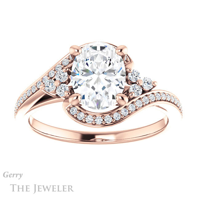 Oval Shaped Forever One Moissanite Engagement Ring #GTJ1124-oval-fo-r